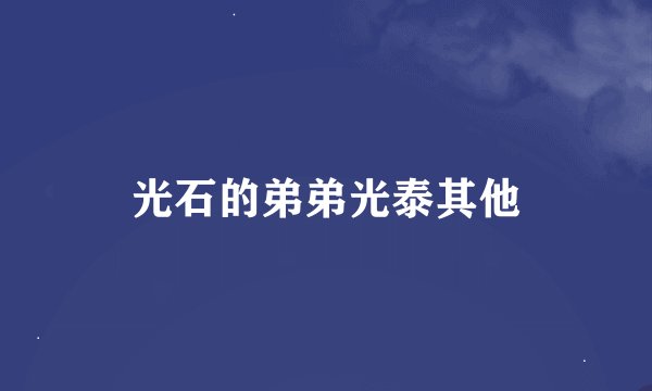 光石的弟弟光泰其他