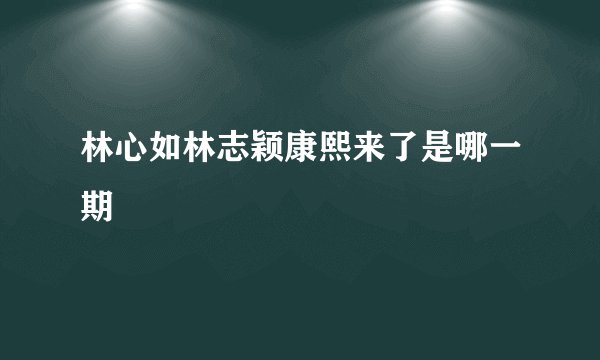 林心如林志颖康熙来了是哪一期