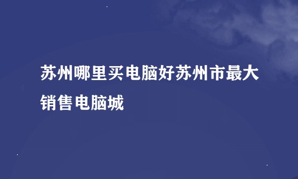 苏州哪里买电脑好苏州市最大销售电脑城