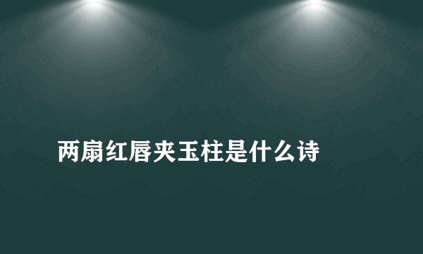 
两扇红唇夹玉柱是什么诗

