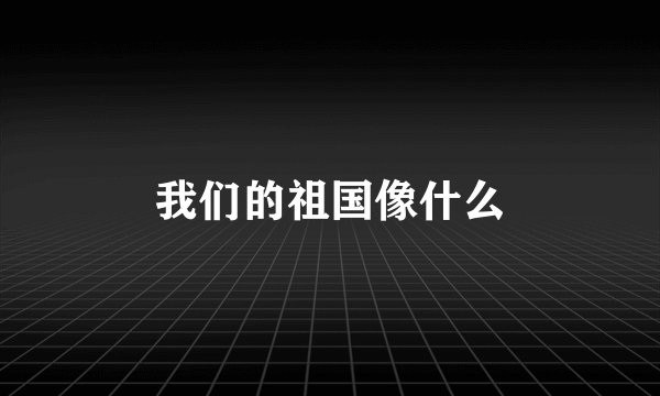 我们的祖国像什么