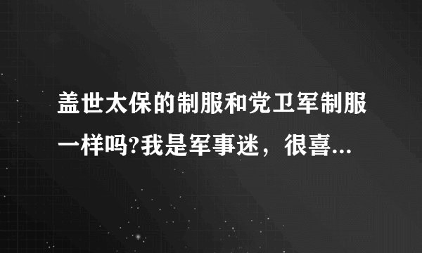 盖世太保的制服和党卫军制服一样吗?我是军事迷，很喜欢德国军服，但我不喜欢日本军服，这两种制服一样吗？