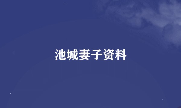 池城妻子资料