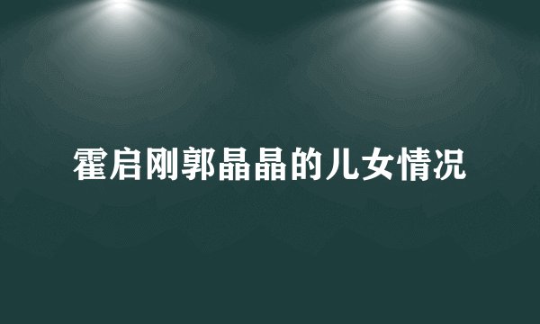 霍启刚郭晶晶的儿女情况