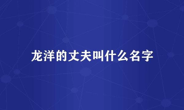 龙洋的丈夫叫什么名字