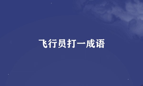 飞行员打一成语