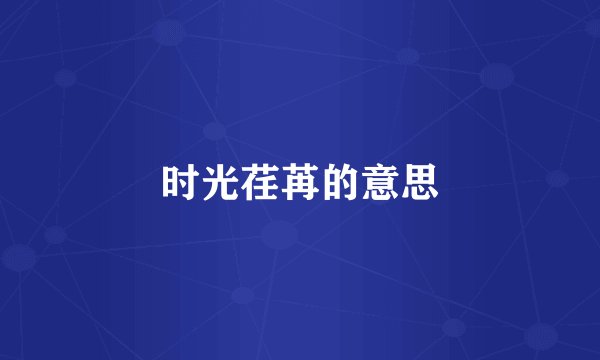时光荏苒的意思
