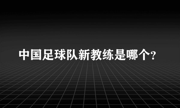 中国足球队新教练是哪个？