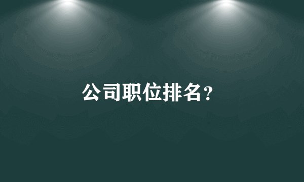公司职位排名？