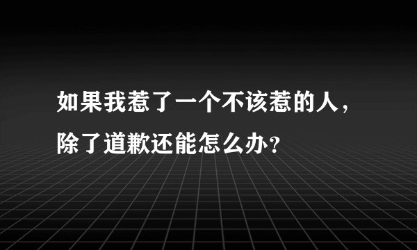 如果我惹了一个不该惹的人，除了道歉还能怎么办？
