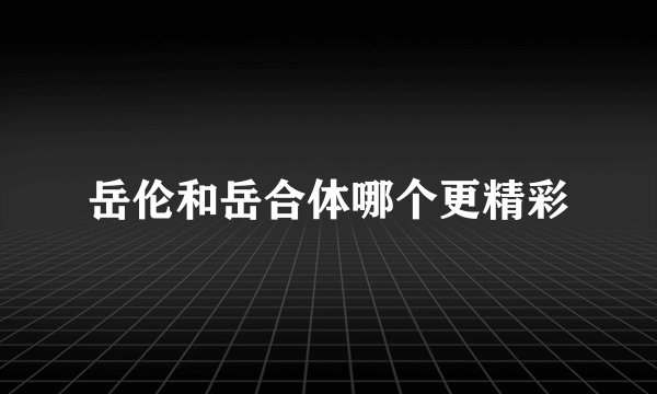 岳伦和岳合体哪个更精彩