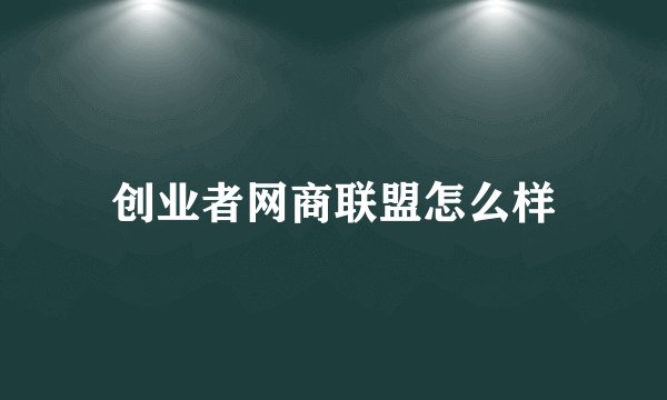 创业者网商联盟怎么样