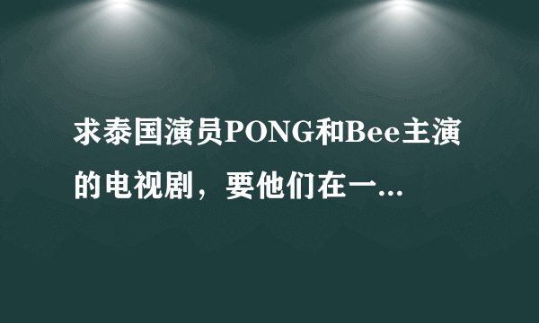 求泰国演员PONG和Bee主演的电视剧，要他们在一起的和结局的、、、丘比特的圈套、妒忌的深海一类的都可以