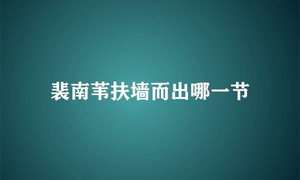裴南苇扶墙而出哪一节