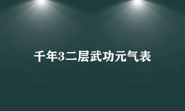 千年3二层武功元气表