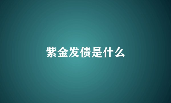 紫金发债是什么