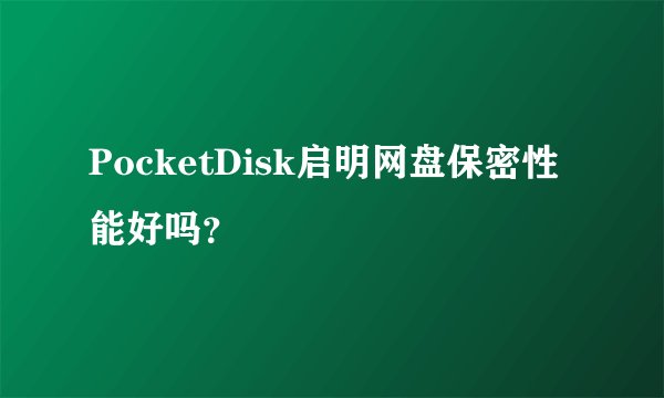 PocketDisk启明网盘保密性能好吗？
