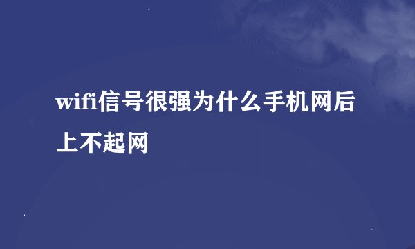 wifi信号很强为什么手机网后上不起网