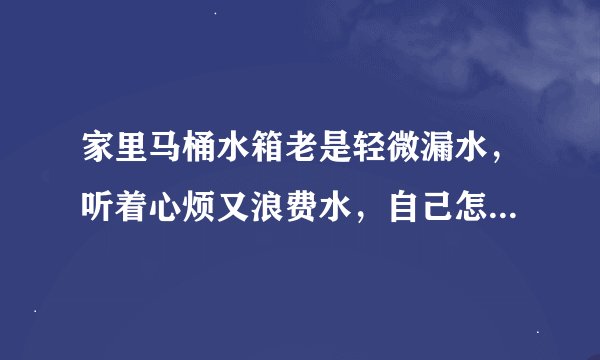 家里马桶水箱老是轻微漏水，听着心烦又浪费水，自己怎么判断和修理？