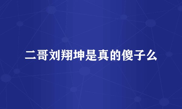 二哥刘翔坤是真的傻子么