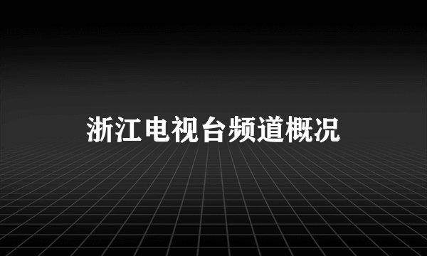 浙江电视台频道概况