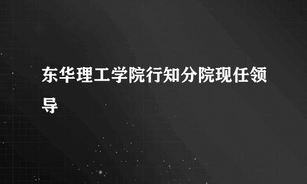 东华理工学院行知分院现任领导