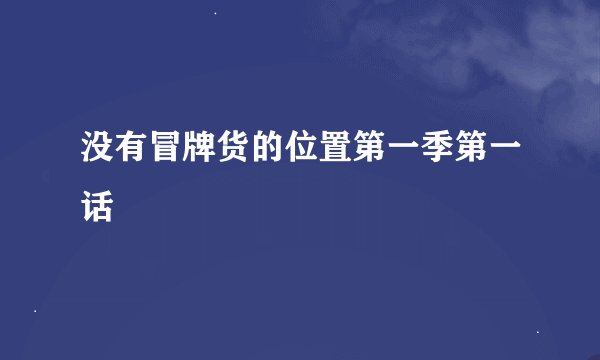 没有冒牌货的位置第一季第一话