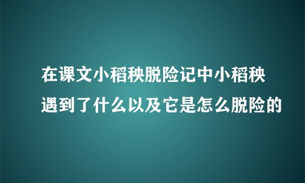 在课文小稻秧脱险记中小稻秧遇到了什么以及它是怎么脱险的