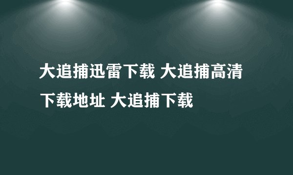 大追捕迅雷下载 大追捕高清下载地址 大追捕下载