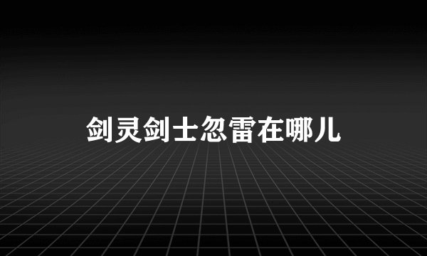剑灵剑士忽雷在哪儿
