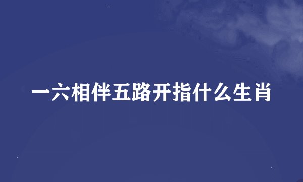 一六相伴五路开指什么生肖