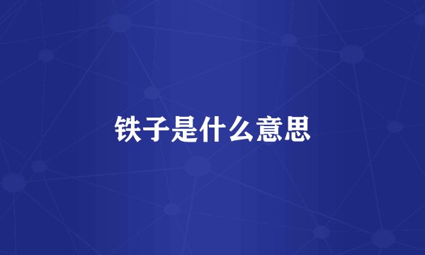 铁子是什么意思