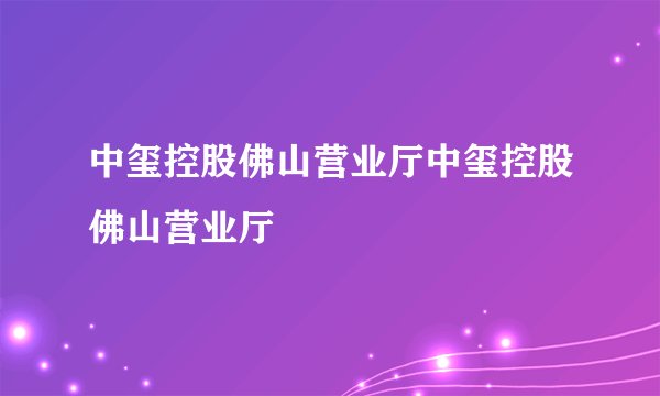 中玺控股佛山营业厅中玺控股佛山营业厅