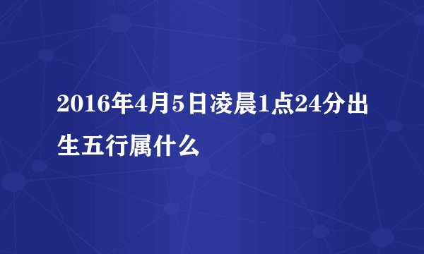 2016年4月5日凌晨1点24分出生五行属什么