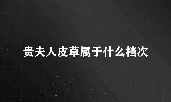 贵夫人皮草属于什么档次