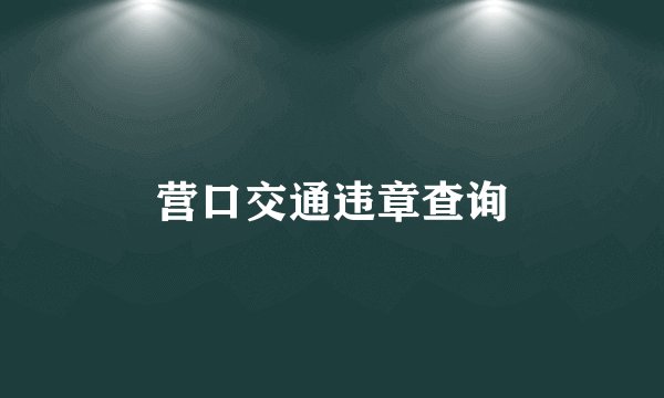 营口交通违章查询