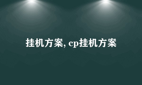 挂机方案, cp挂机方案