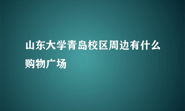 山东大学青岛校区周边有什么购物广场