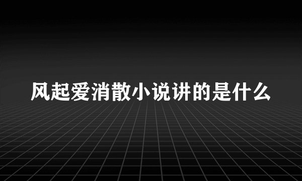 风起爱消散小说讲的是什么