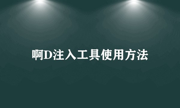 啊D注入工具使用方法