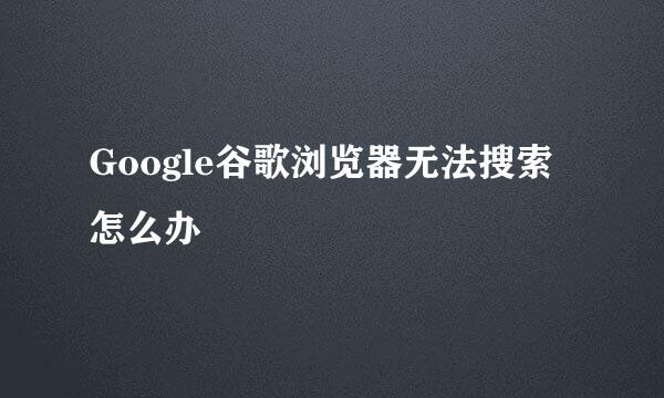 Google谷歌浏览器无法搜索怎么办