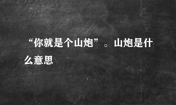 “你就是个山炮”。山炮是什么意思