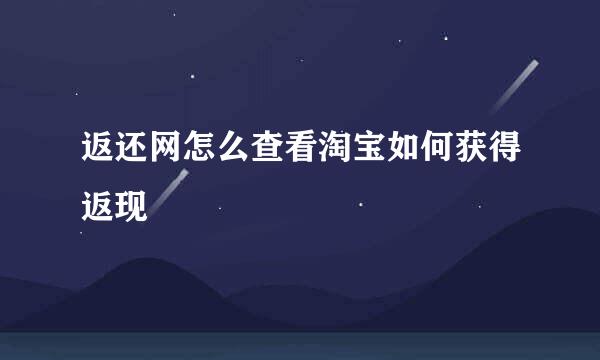 返还网怎么查看淘宝如何获得返现