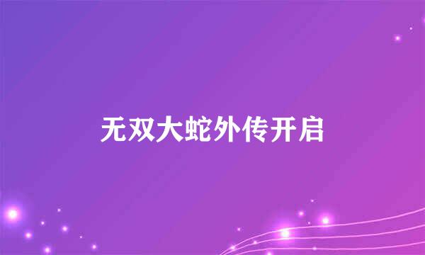 无双大蛇外传开启