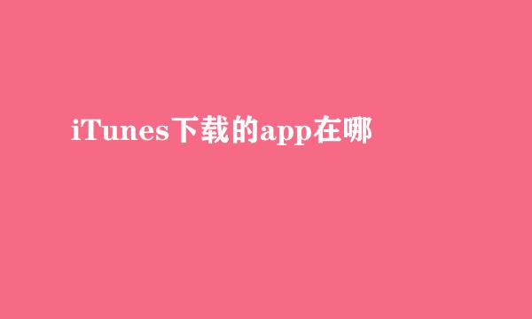 iTunes下载的app在哪