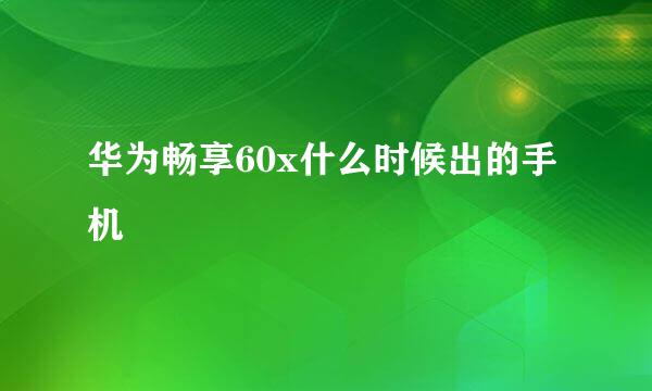 华为畅享60x什么时候出的手机