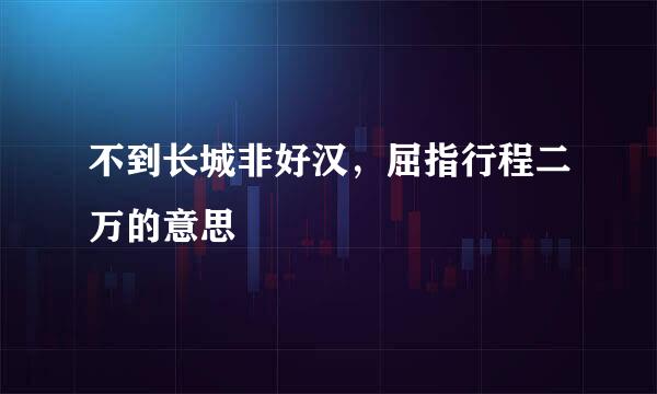 不到长城非好汉，屈指行程二万的意思