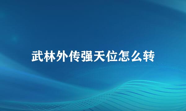 武林外传强天位怎么转