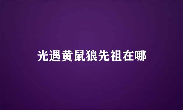 光遇黄鼠狼先祖在哪