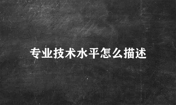专业技术水平怎么描述